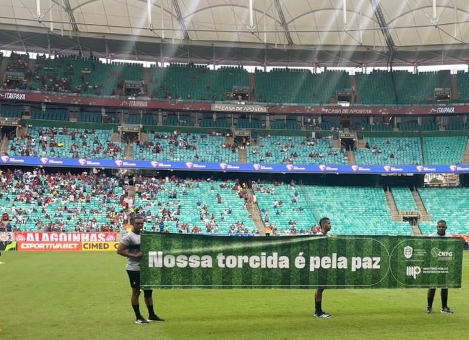 MPBA leva campanha contra violência aos estádios à final do BaianãoAção tem como objetivo difundir a cultura de paz nas arquibancadas